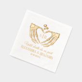 Til Death Do Us Part Skeleton Handsハート記号#2 箔ナプキン (左)
