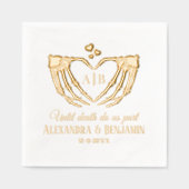 Til Death Do Us Part Skeleton Handsハート記号#2 箔ナプキン (正面)