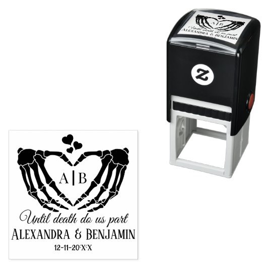 Til Death Do Us Part Skeleton Handsハート記号#2D セルフインキングスタンプ (インサイチュ)