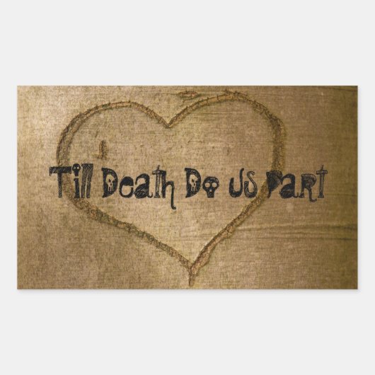Til Death Do Us Part Stickers Scullフォント 長方形シール (正面)