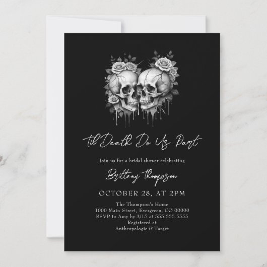 Til Death Do Us Party ブライダルシャワー招待状 招待状 (正面)