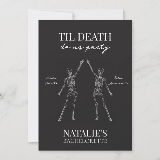 Til Death Do Us Party Bachelorette 招待状 (正面)