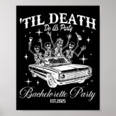 Til Death Do Us Party Retro Halloween Bachelorette ポスター (正面)