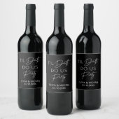 Til death do us party wedding black wine label ワインラベル (ボトル)