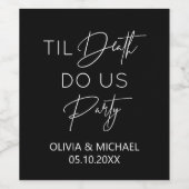 Til death do us party wedding black wine label ワインラベル (シングルラベル)