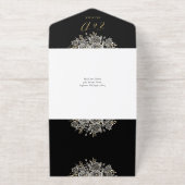 Til Death Gothic Roses Floral QR Code Wedding Foil オールインワン招待状 (外側)