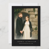 Til Death Gothic Skull Photo Black Floral Wedding 招待状 (裏面)