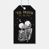 Til Death Skeletonゴシックの結婚レジストリQRコード ギフトタグ (正面)