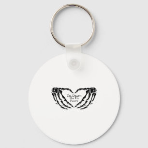 Til Death Skeleton Heart Hands Gothic Mood キーホルダー