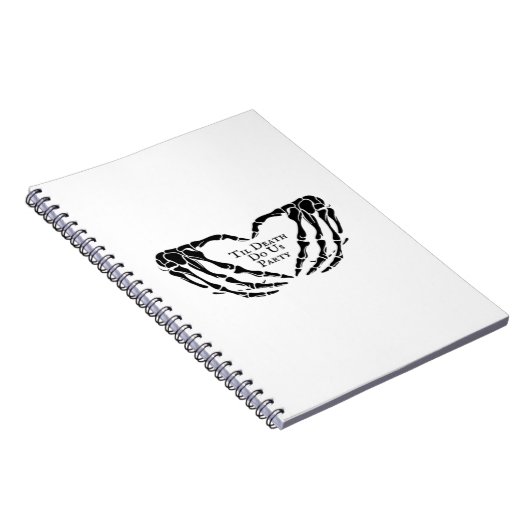 Til Death Skeleton Heart Hands Gothic Mood ノートブック (右側)