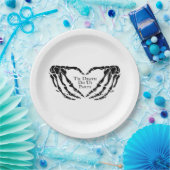 Til Death Skeleton Heart Hands Gothic Mood ペーパープレート (パーティー)