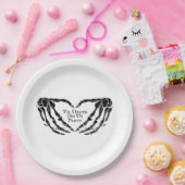 Til Death Skeleton Heart Hands Gothic Mood ペーパープレート (パーティー)