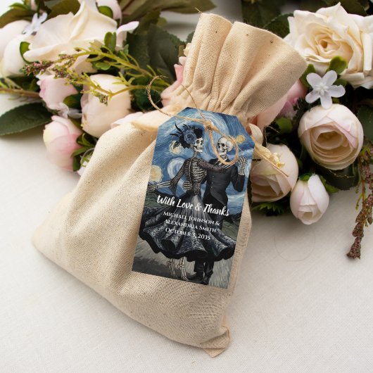 Til Death Skeleton Van Gogh ウェディングサンクスギフト ギフトタグ