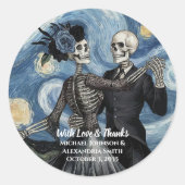 Til Death Skeleton Van Gogh ウェディングファーバー ラウンドシール (正面)