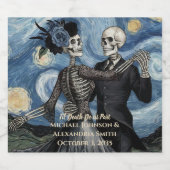 Til Death Skeleton Van Gogh Gothic Wedding Favor スパークリングワインラベル (シングルラベル)
