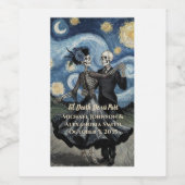 Til Death Skeleton Van Gogh Gothic Wedding Favor ワインラベル (シングルラベル)