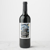 Til Death Skeleton Van Gogh Gothic Wedding Favor ワインラベル (正面)