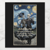 Til Death Skeleton Van Gogh Gothic Wedding Favor ワインラベル (シングルラベル)