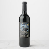 Til Death Skeleton Van Gogh Gothic Wedding Favor ワインラベル (正面)