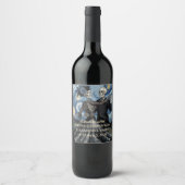 Til Death Skeleton Van Gogh Gothic Wedding Favor ワインラベル (正面)