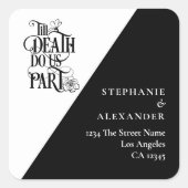 Til Death Us Do Part差出人住所ゴシック結婚ズ スクエアシール (正面)