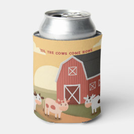 Til the Cows Come Home Three Cows Red Barn Sunset 缶クーラー