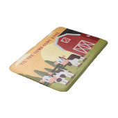 Til the Cows Come Home Two Cows Red Barn Sunrise バスマット (アングル)