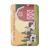 Til the Cows Come Home Two Cows Red Barn Sunrise バスマット (正面縦)