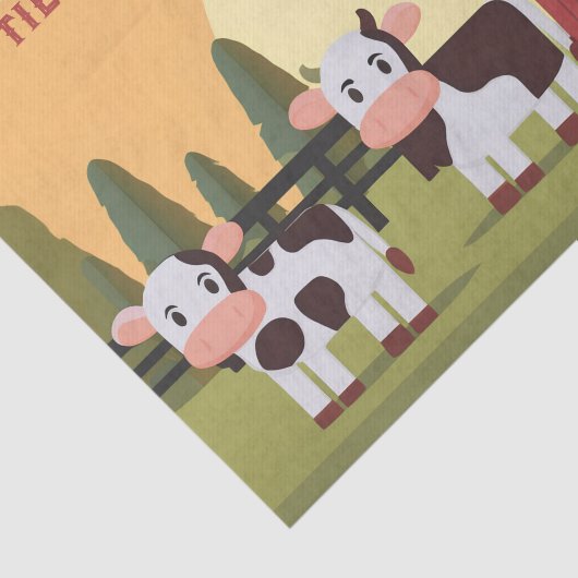 Til the Cows Come Home Two Cows Red Barn Sunrise 薄葉紙 (詳細)