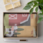 Til the Cows Come Home Two Cows Red Barn Sunrise 薄葉紙 (ギフト)