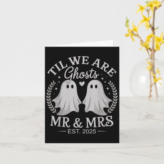 Til We Are Ghosts – Cute Mr &amp; Mrs Wedding Ghos カード (黄色い花)