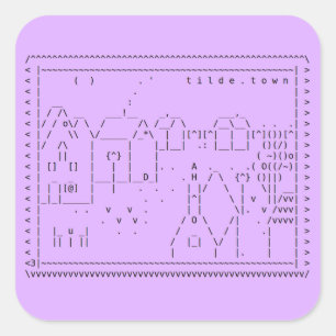 tilde.town asciiの芸術のステッカー スクエアシール