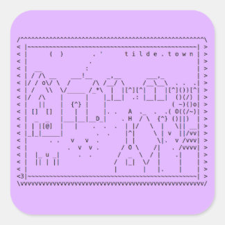 tilde.town asciiアートステッカー スクエアシール