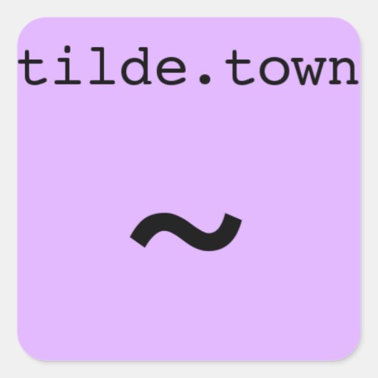 tilde.town little squareステッカー スクエアシール (正面)