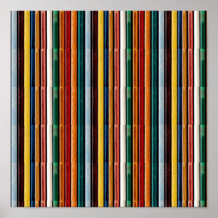 TILEポスターカラフルエンボスルックラインアート12x12 ポスター