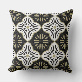 Tile casablanca graphic in black and white pattern クッション