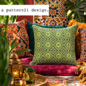 Tile casablanca graphic in green pattern クッション