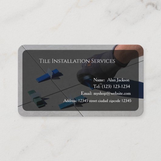 Tile Installation Services Business card editable 名刺 (正面)