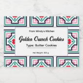 Tile Pattern Custom Food Container Label Set フードラベル (シングルラベル)