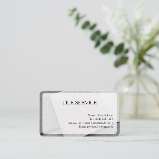 TILE SERVICES 名刺 編集可能 (スタンド正面)