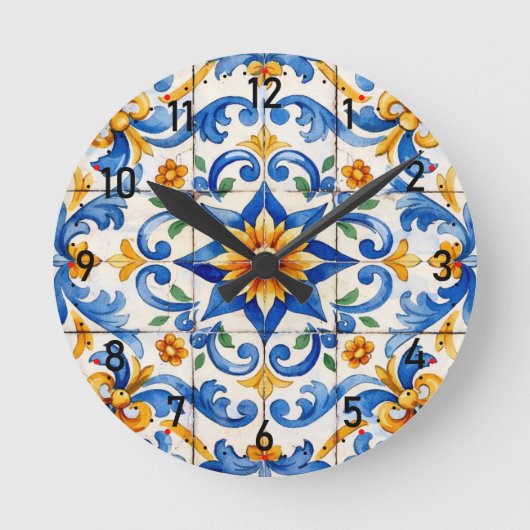 Tile Time Fiesta Clock ラウンド壁時計 (正面)