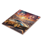 tile with a golden luxury car in desert landscape タイル (側面)