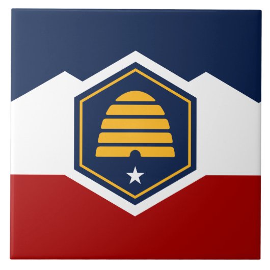Tile with flag of Utah State, USA タイル (正面)