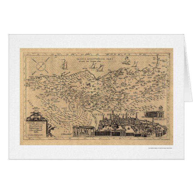 Tilemannステラ1600年著パレスチナの地図 (正面横)