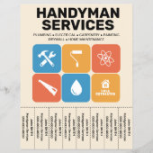 Tiles - Handyman Services Flyer with Tear-Off Tabs チラシ (正面)