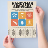Tiles - Handyman Services Flyer with Tear-Off Tabs チラシ (手)