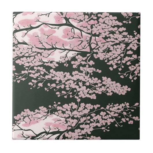 Tiles inspired by Japanese cherry blossoms タイル (正面)