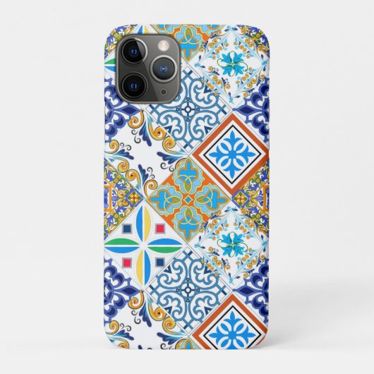 Tiles,mosaic,azulejo,quilt,Portuguese,majolica Case-Mate iPhoneケース (裏)