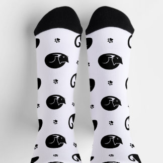 Tiling Cats Pattern Crew Socks – Adorable cats ソックス
