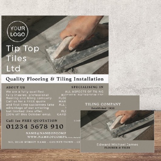 Tiling Trowel, Floorer, Tile Installer Advertising チラシ